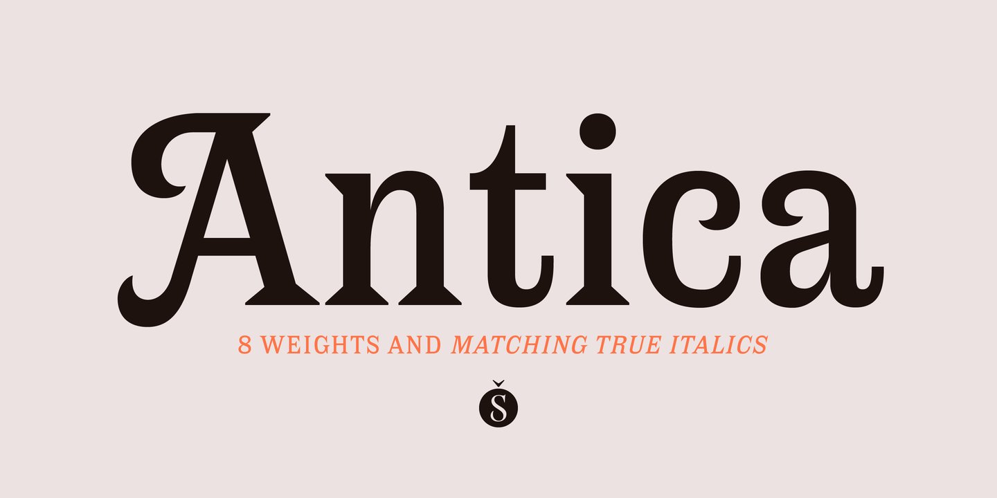 Пример шрифта Antica